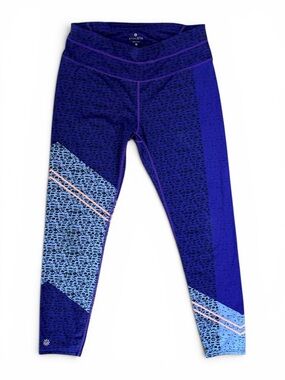 Athleta Asym Camo Sonar 7/8 Tight Leggings Blue Print Medium